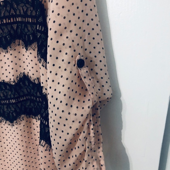 Maurice’s sheer blush polkadot lace blouse - Picture 3 of 5